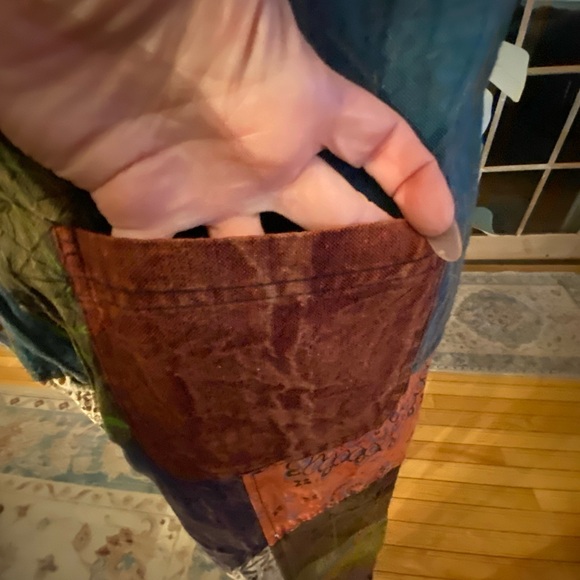 NWT Rising International Patchwork Overalls Made in Nepal - Picture 15 of 15